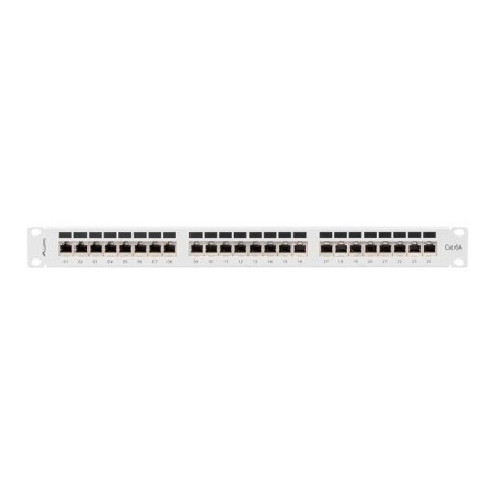 Lanberg ppsa-1024-s patch panel 24 puertos 1u cat.6a ftp gris