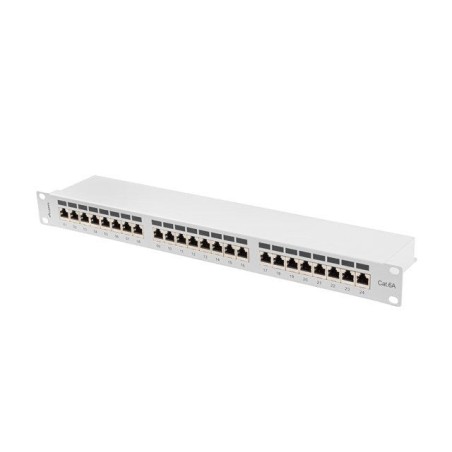 Lanberg ppsa-1024-s patch panel 24 puertos 1u cat.6a ftp gris