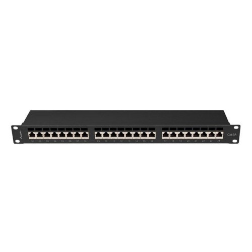 Lanberg ppsa-1024-b patch panel 24 puertos 1u cat.6a ftp negro