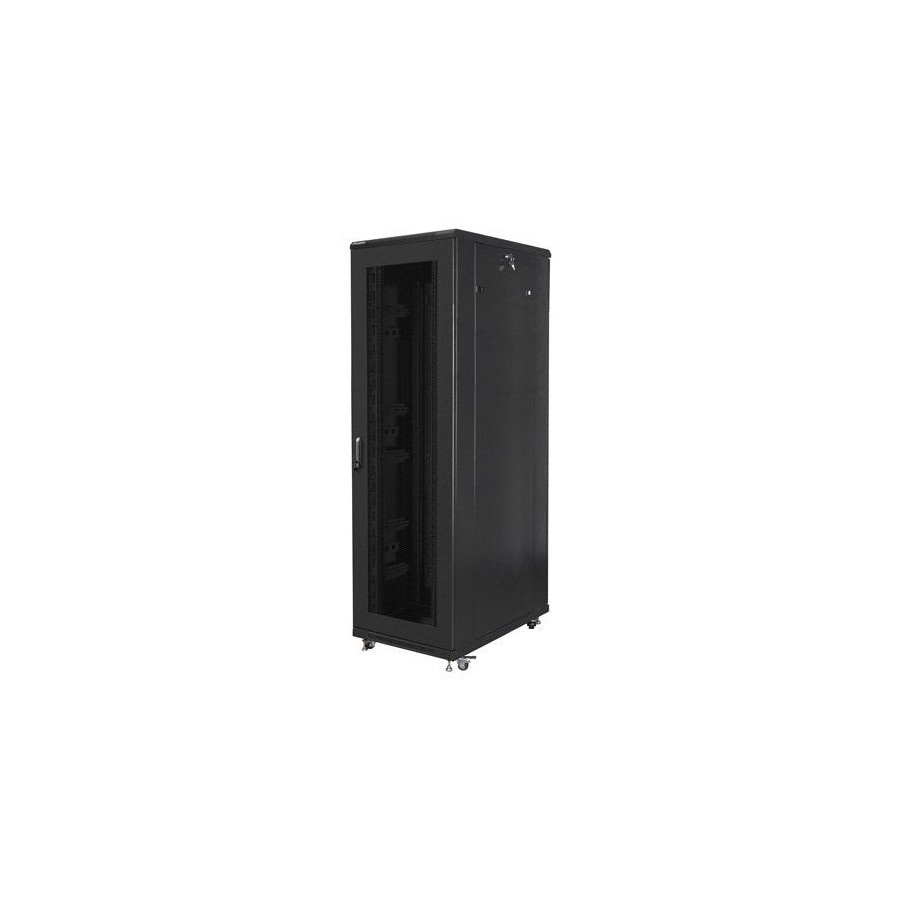 Lanberg ff01-8042-23b rack gabinete 19 "independiente 42u / 800x1000 paquete plano autoarmable con puerta malla black