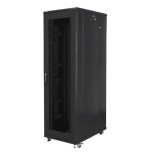 Lanberg ff01-8042-23b rack gabinete 19 "independiente 42u / 800x1000 paquete plano autoarmable con puerta malla black