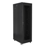 Lanberg ff01-8042-23b rack gabinete 19 "independiente 42u / 800x1000 paquete plano autoarmable con puerta malla black
