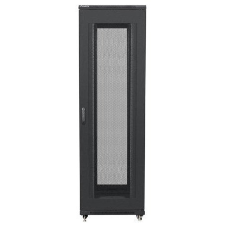 Lanberg ff01-8042-23b rack gabinete 19 "independiente 42u / 800x1000 paquete plano autoarmable con puerta malla black