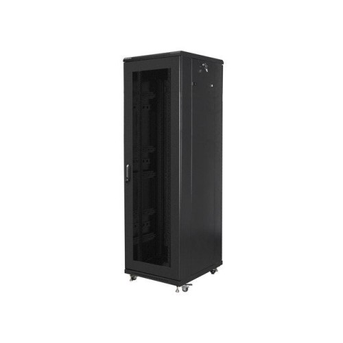 Lanberg ff01-6842-23b rack gabinete 19 "independiente 42u / 600x800 paquete plano autoarmable con puerta malla black