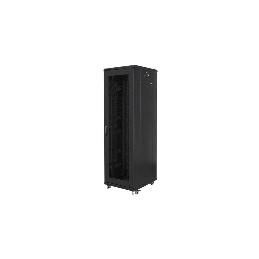 Lanberg ff01-6842-23b rack gabinete 19 "independiente 42u / 600x800 paquete plano autoarmable con puerta malla black