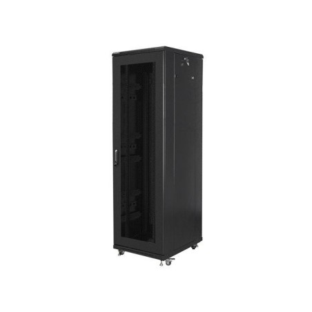 Lanberg ff01-6842-23b rack gabinete 19 "independiente 42u / 600x800 paquete plano autoarmable con puerta malla black