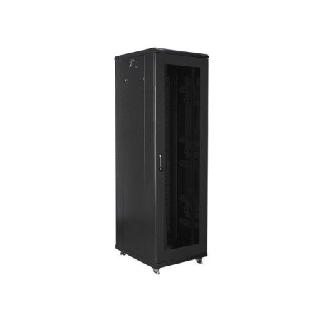 Lanberg ff01-6842-23b rack gabinete 19 "independiente 42u / 600x800 paquete plano autoarmable con puerta malla black