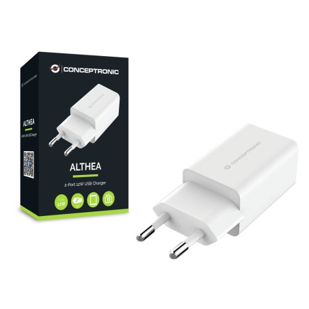 Cargador de pared conceptronic althea 2x usb 5v a 12w
