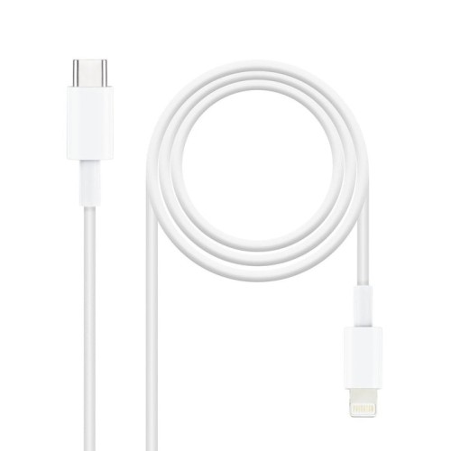 Nanocable cable usb-c macho a lightning macho 2m - blanco