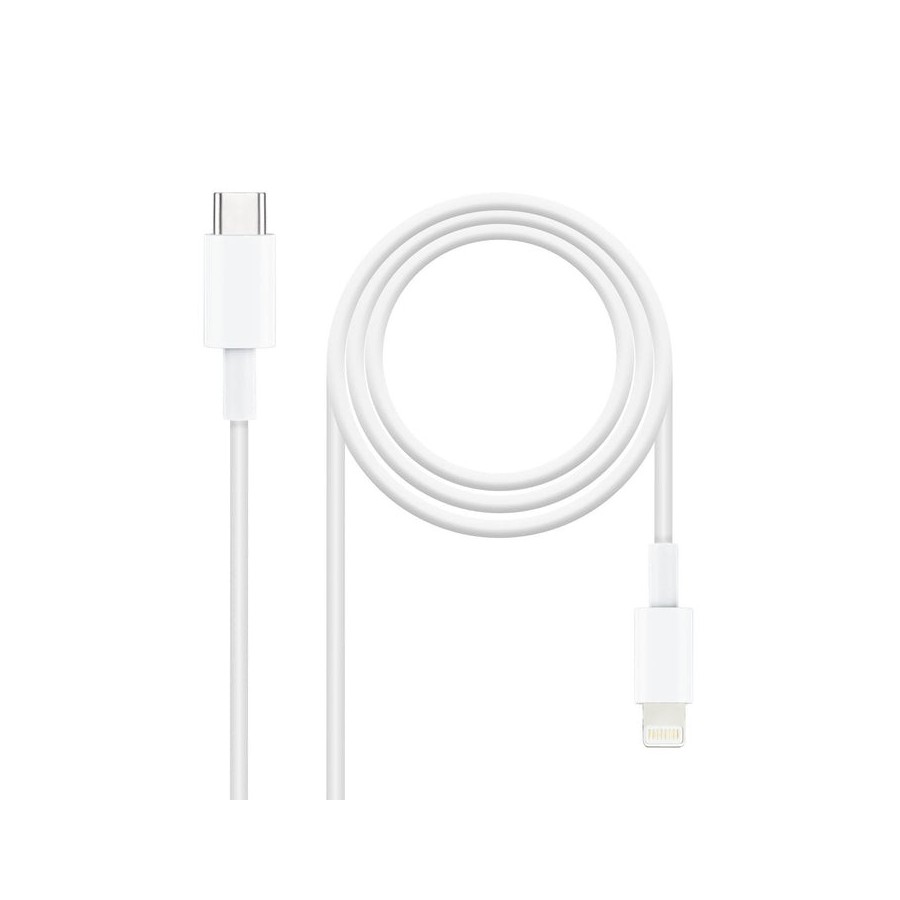 Nanocable cable usb-c macho a lightning macho 2m - blanco