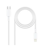 Nanocable cable usb-c macho a lightning macho 2m - blanco