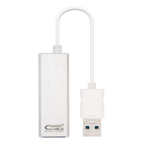 Nanocable conversor usb 3.0 a ethernet gigabit 10/100/1000 mbps - 15cm - aluminio