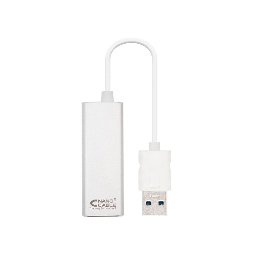 Nanocable conversor usb 3.0 a ethernet gigabit 10/100/1000 mbps - 15cm - aluminio