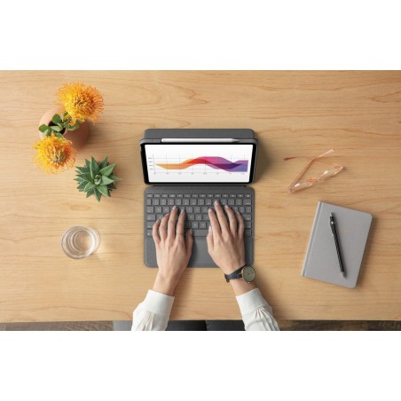 Logitech folio ipad touch azerty francés gris smart connector