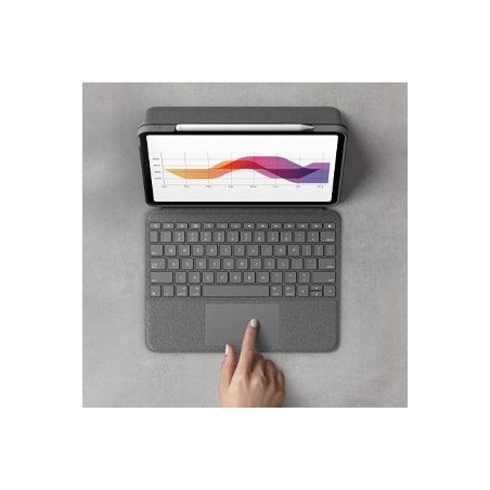 Logitech folio ipad touch qwertz alemán gris smart connector