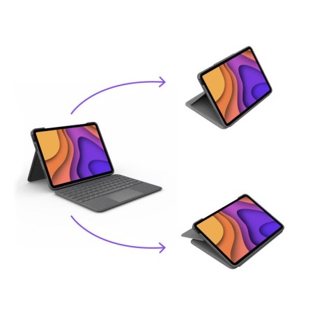 Logitech folio ipad touch qwertz alemán gris smart connector