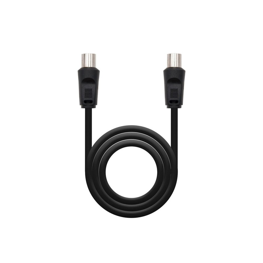 Nanocable cable de antena tv 75 ohm macho/hembra 1.80m - negro