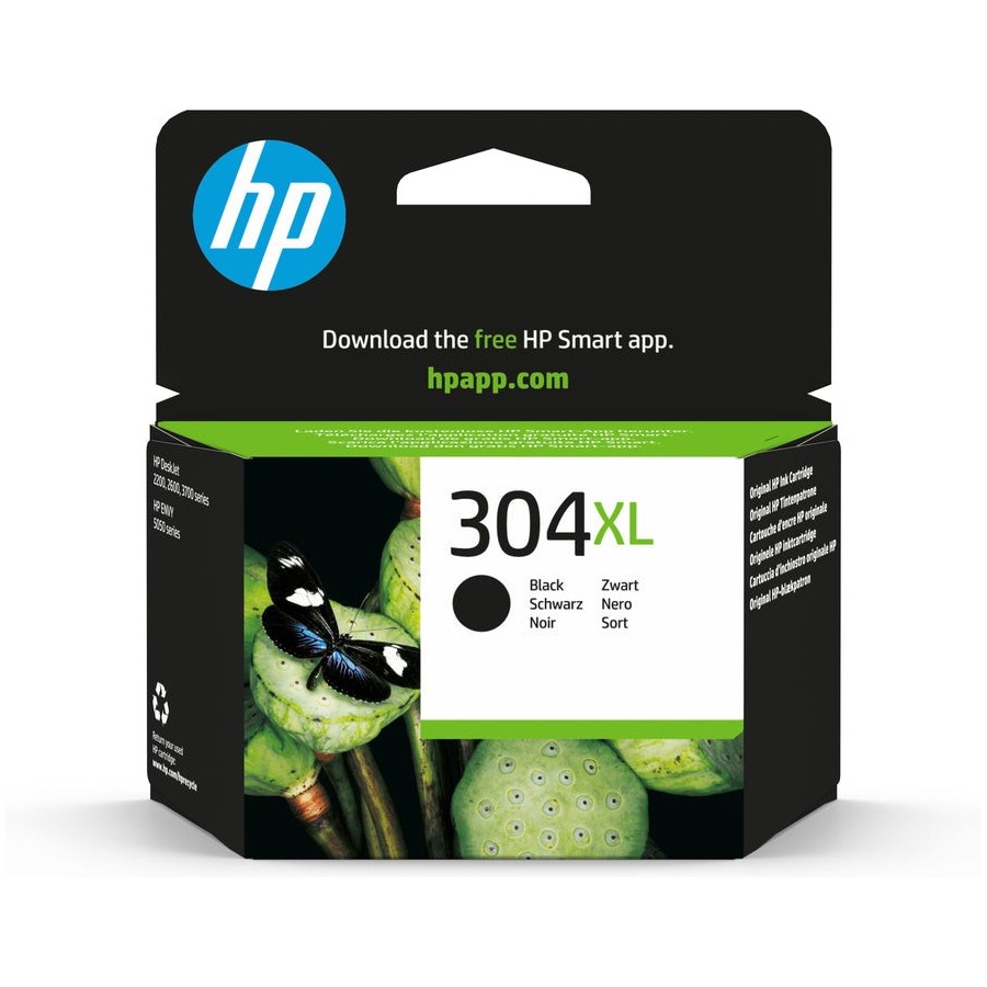 Tinta original hp 304 xl alta capacidad negro n9k08ae