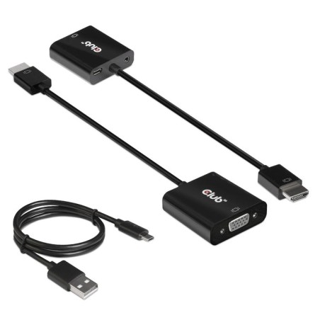 Adaptador club3d hdmi 1.4 a vga (m / f), activo con audio