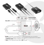 Adaptador club3d hdmi 1.4 a vga (m / f), activo con audio