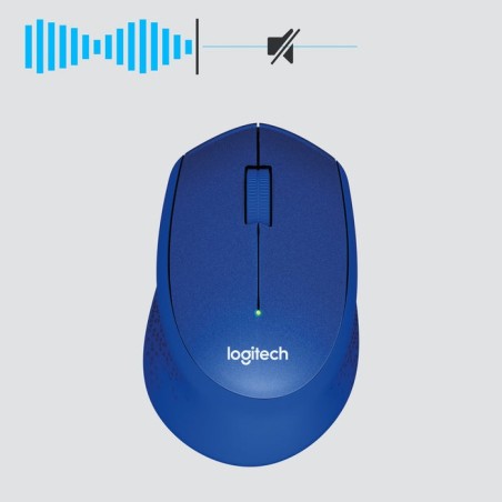 Logitech raton m330 wireless silent plus azul