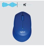 Logitech raton m330 wireless silent plus azul