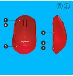 Ratón inalámbrico logitech m330 silent plus rojo 910-004911