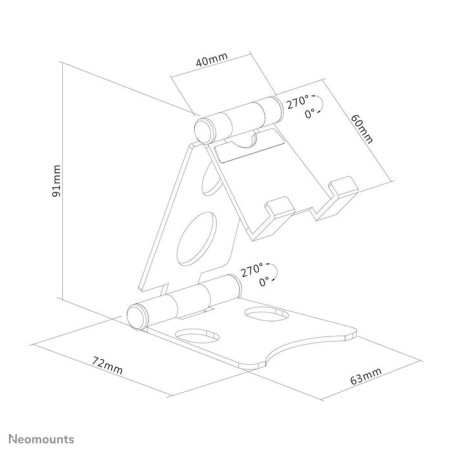 Soporte para teléfono newstar de hasta 6.5 ", plateado