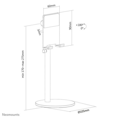 Soporte para teléfono newstar de hasta 7 ", plateado