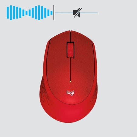 Ratón inalámbrico logitech m330 silent plus rojo 910-004911