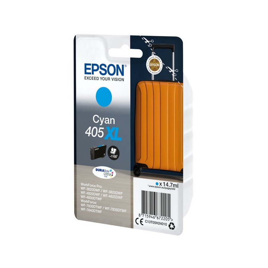 Cartucho original epson 405xl cyan - c13t05h240 ml-14.7pag-1100