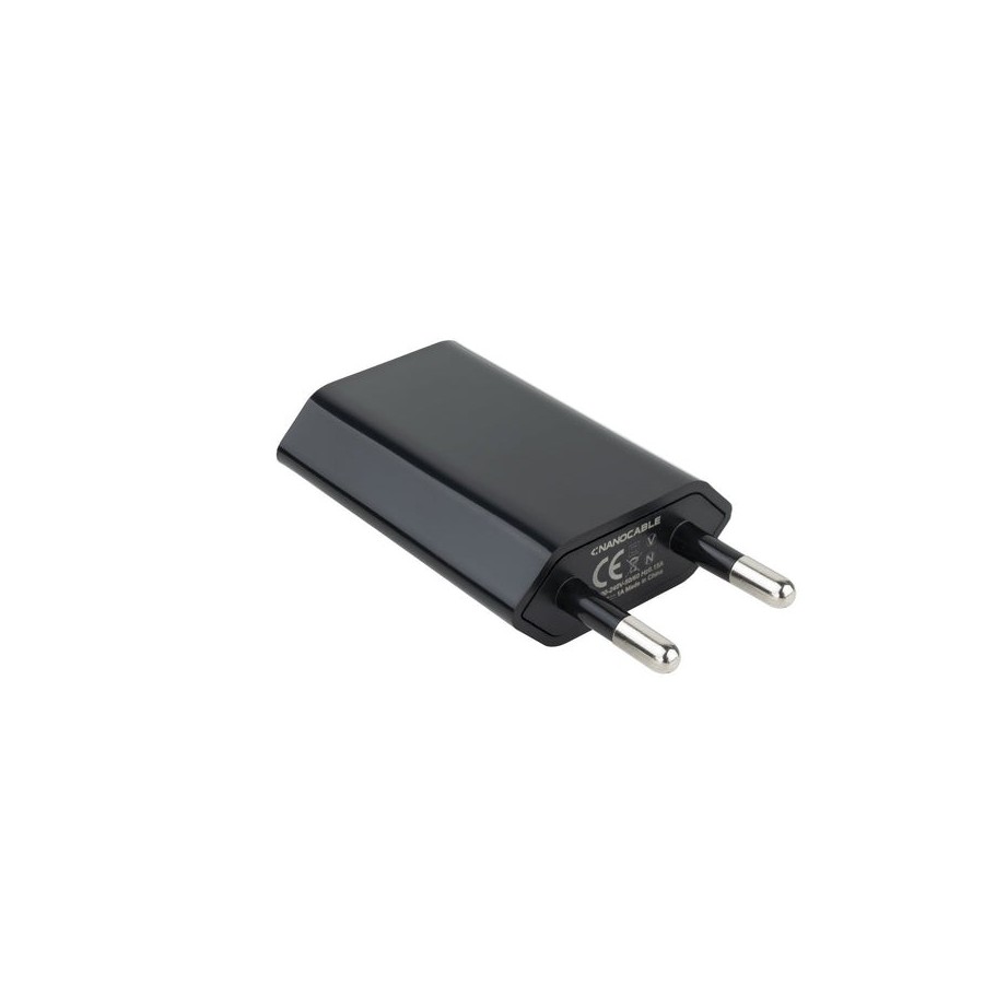 Nanocable mini cargador de red usb 5v - negro