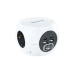Nanocable base de 3 enchufes tipo f + 2x usb-a y 2x usb-c con interruptor - cable de 1.40m