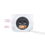 Nanocable base de 3 enchufes tipo f + 2x usb-a y 2x usb-c con interruptor - cable de 1.40m