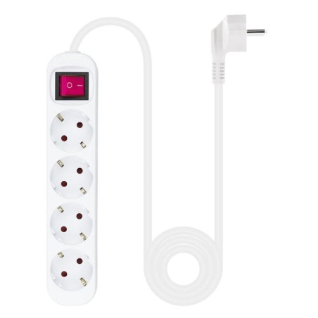 Nanocable regleta de proteccion con 4 shuckos - cable de 1.40m - interruptor on/off - blanco