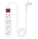 Nanocable regleta de proteccion con 4 shuckos - cable de 1.40m - interruptor on/off - blanco