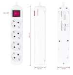 Nanocable regleta de proteccion con 4 shuckos - cable de 1.40m - interruptor on/off - blanco