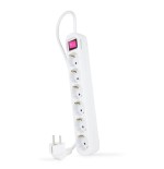 Nanocable regleta de proteccion con 6 shuckos - cable de 1.40m - interruptor on/off - blanco