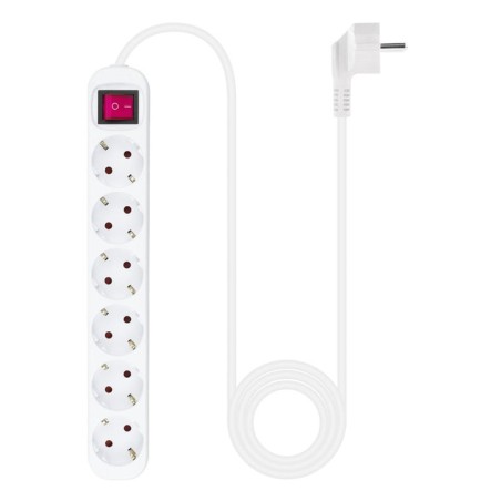 Nanocable regleta de proteccion con 6 shuckos - cable de 1.40m - interruptor on/off - blanco