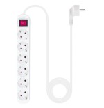 Nanocable regleta de proteccion con 6 shuckos - cable de 1.40m - interruptor on/off - blanco
