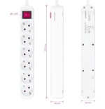 Nanocable regleta de proteccion con 6 shuckos - cable de 1.40m - interruptor on/off - blanco