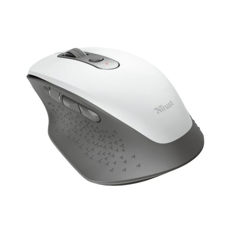 Ratón ergonómico inalámbrico trust ozaa/ hasta 2400 dpi/ blanco