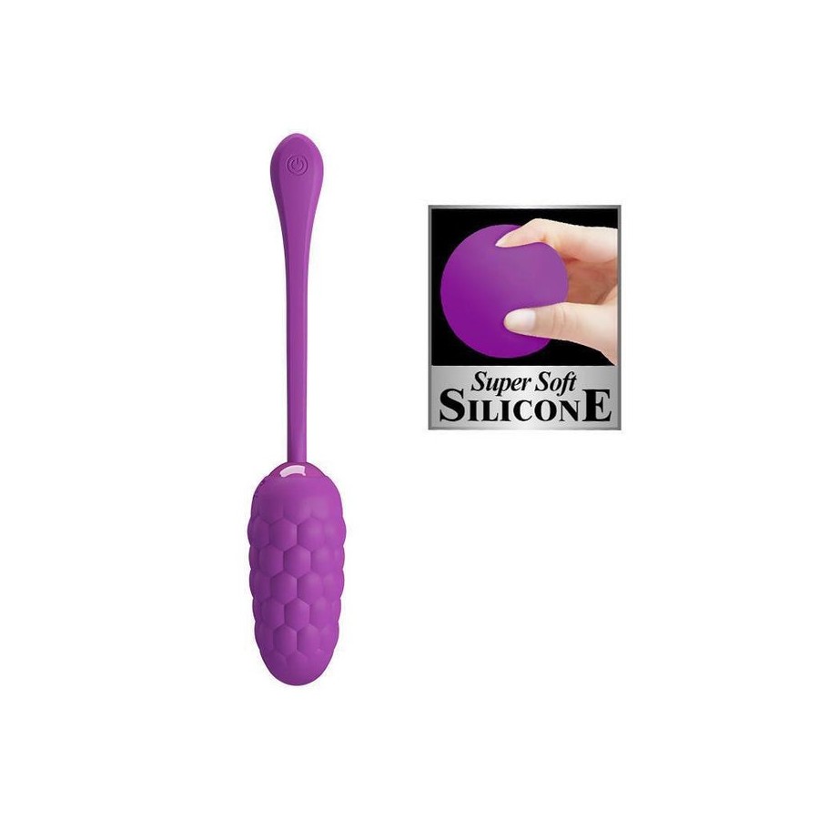 Pretty love - huevo vibrador con textura marina recargable morado