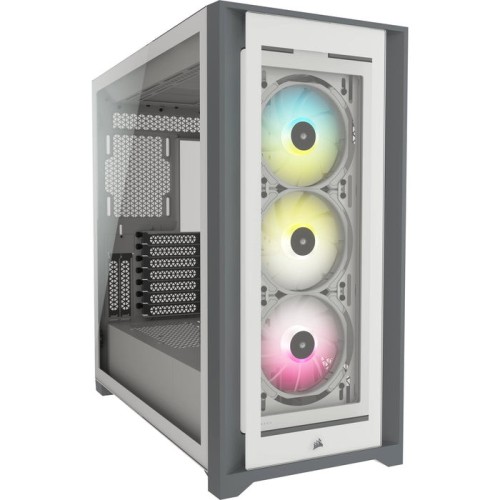 Caja pc corsair icue 5000x cristal templado blanca