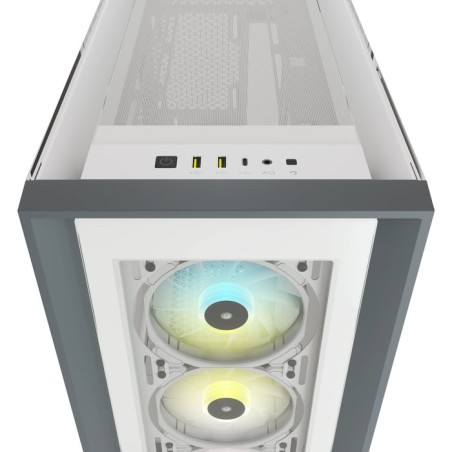 Caja pc corsair icue 5000x cristal templado blanca
