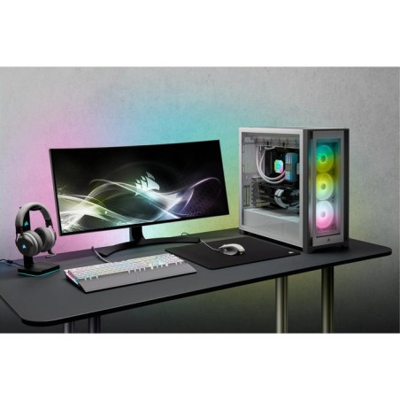 Caja pc corsair icue 5000x cristal templado blanca