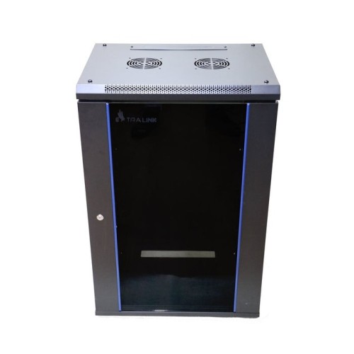 Armario pared extralink 19, 18u 600mm, vidrio, negro