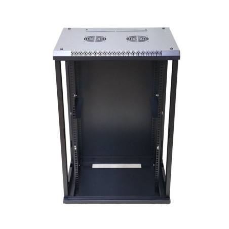Armario pared extralink 19, 18u 600mm, vidrio, negro