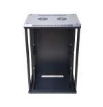 Armario pared extralink 19, 18u 600mm, vidrio, negro