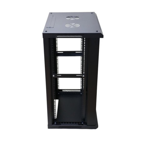 Armario pared extralink 19, 18u 600mm, vidrio, negro
